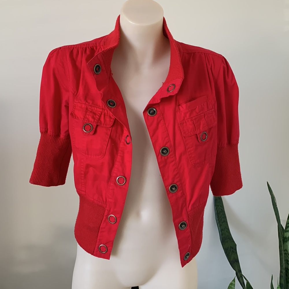Red cotton jacket - Picture 3 of 7